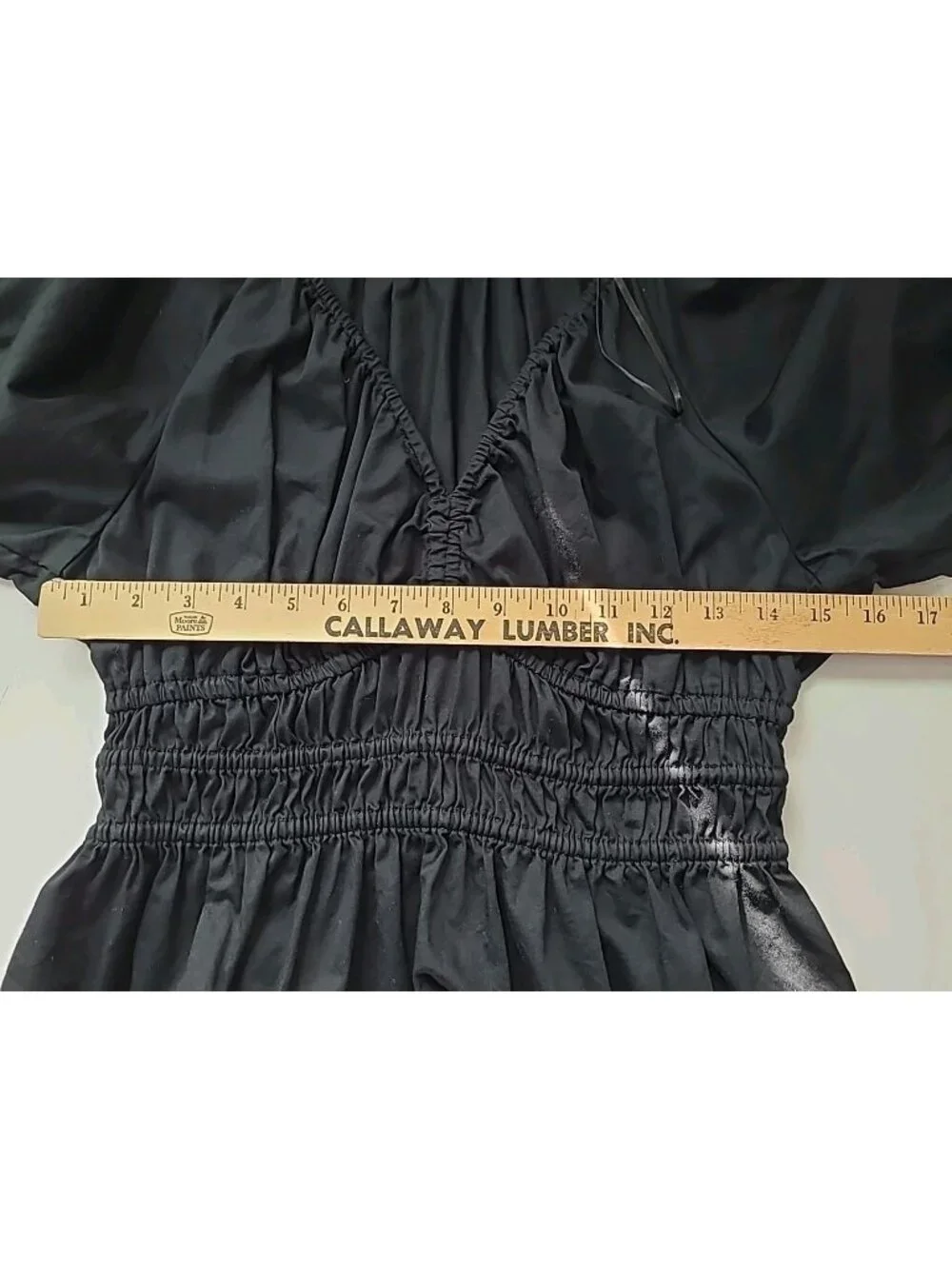 Old Navy‎ Top S Black Puff Sleeve Baby Doll Peplum Elastic Waist Y2K Style
